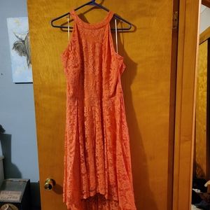 Coral High Low Dress